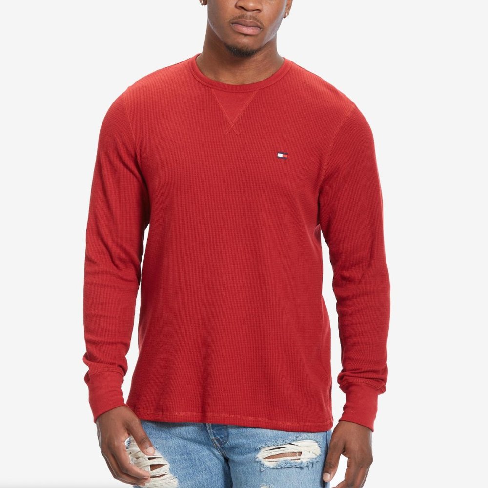 Tommy Hilfiger Red Long Sleeve Thermal Shirt Base layer Mens Size L